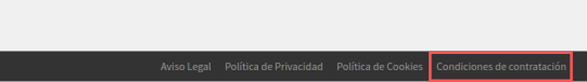 Textos legales en pie de página