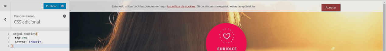 Activar Banner de Cookies