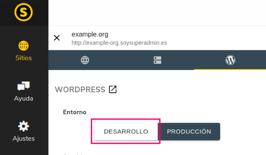 Activar el modo prueba