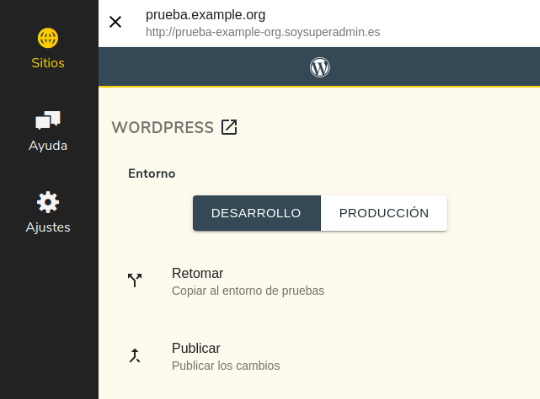 Entorno de prueba
